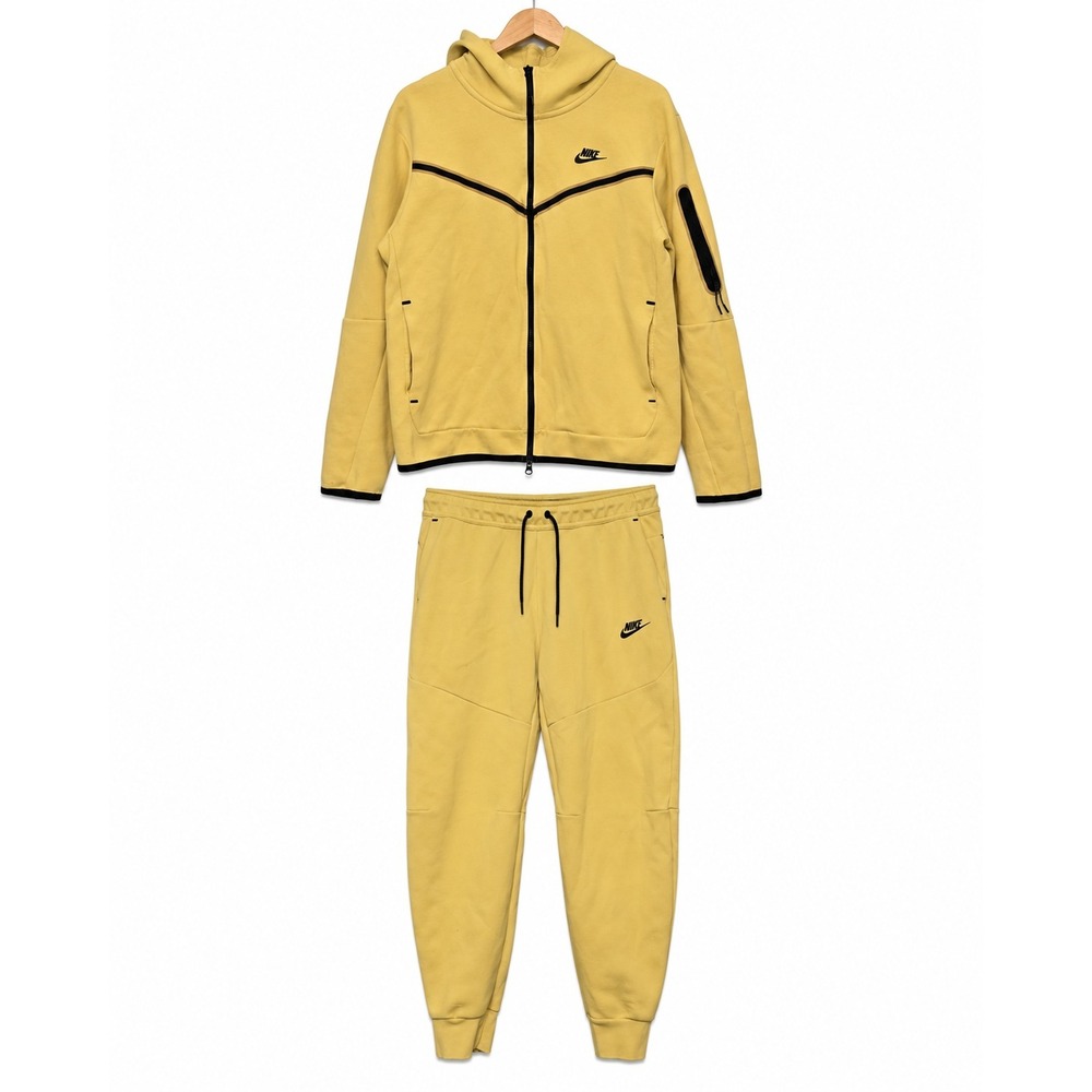Nike Tech Fleece Lrg Saturn Gold Black Tracksuit Matching Set Streetwear
